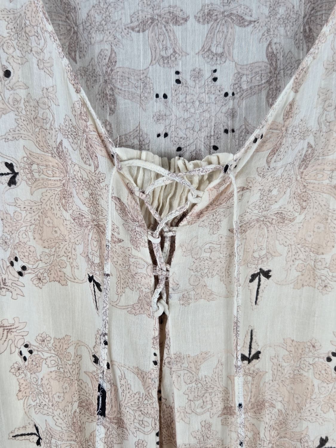 [무료배송]써스데이아일랜드 M 여성 보헤미안 민소매 볼륨 쉬폰 원피스 상품이미지3