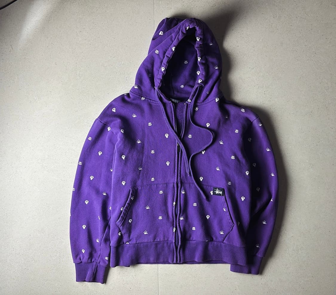 스투시 스컬 후드집업 상품이미지1