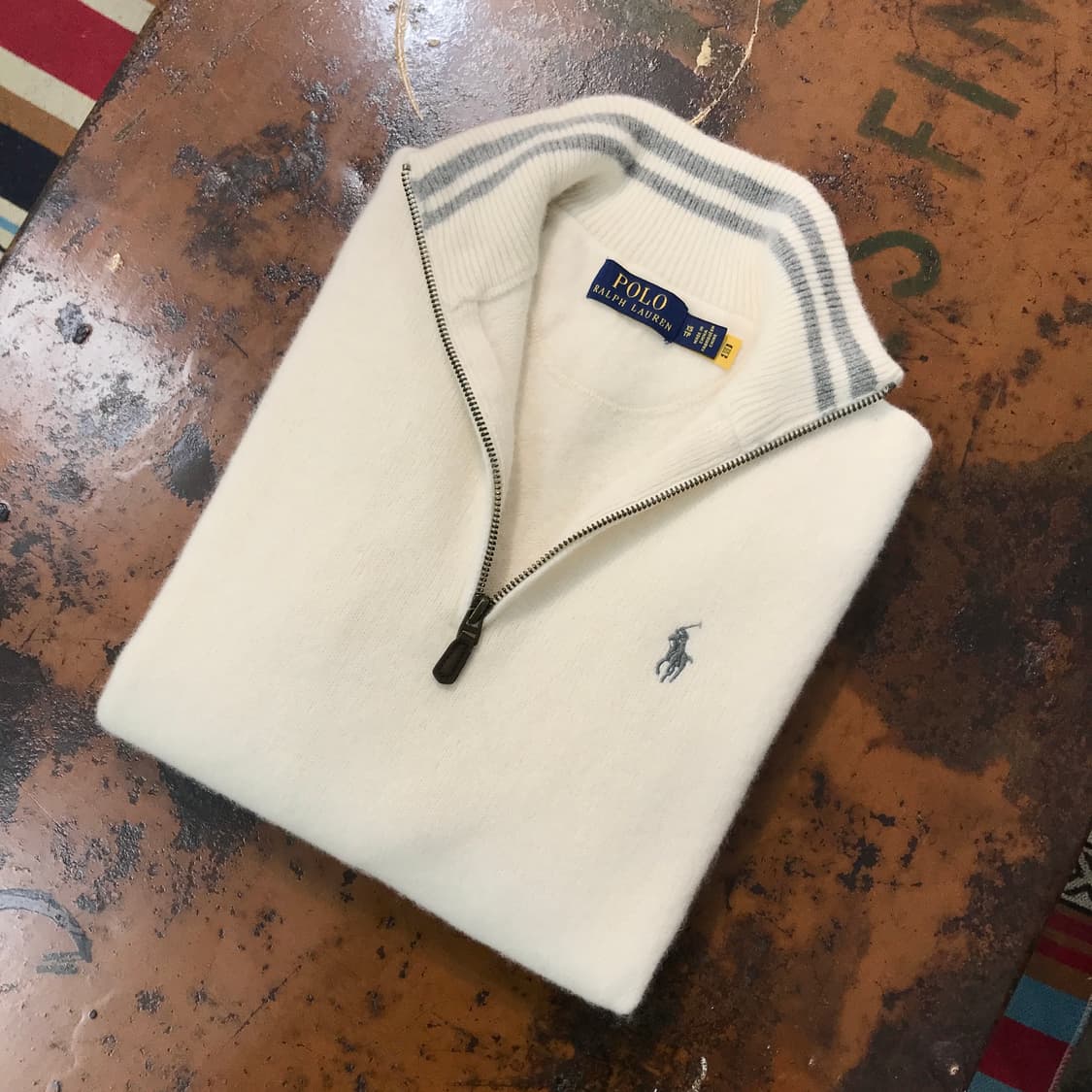 폴로랄프로렌 아이보리 캐시미어 반집업 풀오버 여성 55 66 상품이미지1