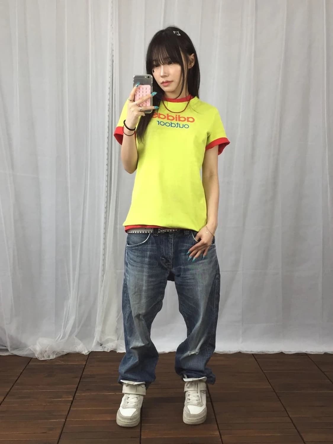 Adidas Outdoor Lime Logo Tee 상품이미지1