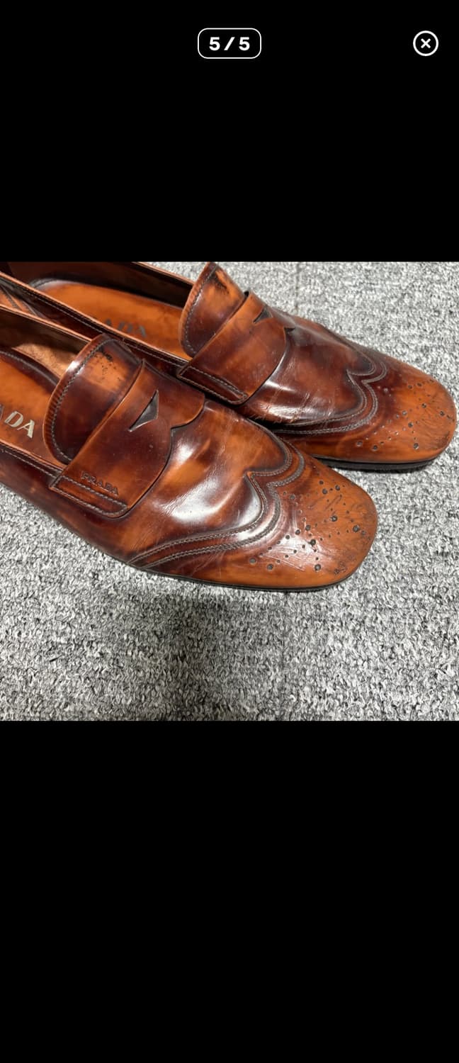 빈티지 프라다 로퍼 브라운 9사이즈 상품이미지3