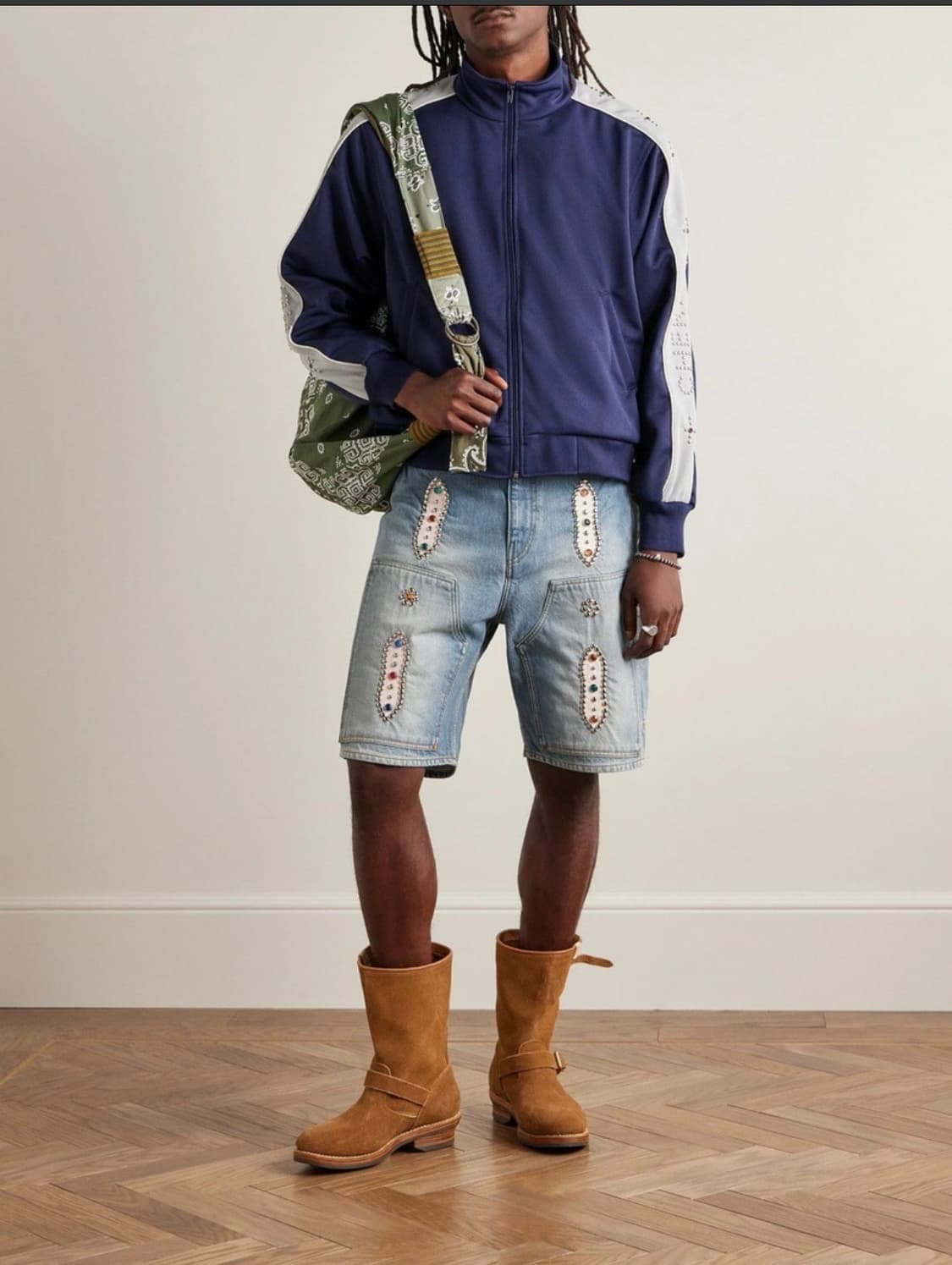 KAPITAL — 14oz 데님 잼스터드 카펜터 쇼츠 상품이미지2