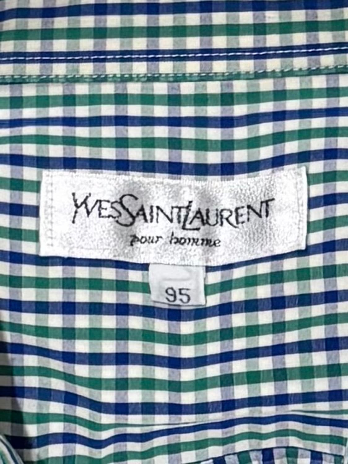 YSL 90’s 스몰로고 체크 반팔 셔츠 상품이미지6
