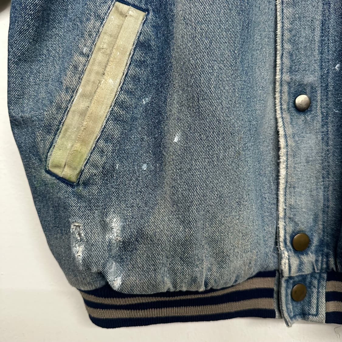 디스트로이드 빈티지 데님 바시티 자켓 상품이미지5