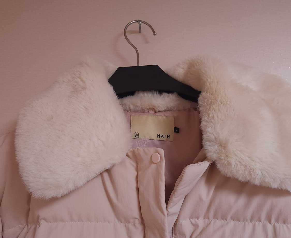 나인(Nain) 크롭 퍼카라 패딩 점퍼 핑크 상품이미지2