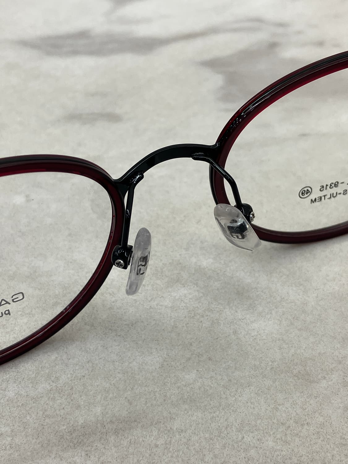 갤랑 GALLAN 블랙 와인 솔텍스 라운드 메탈테 안경 상품이미지4