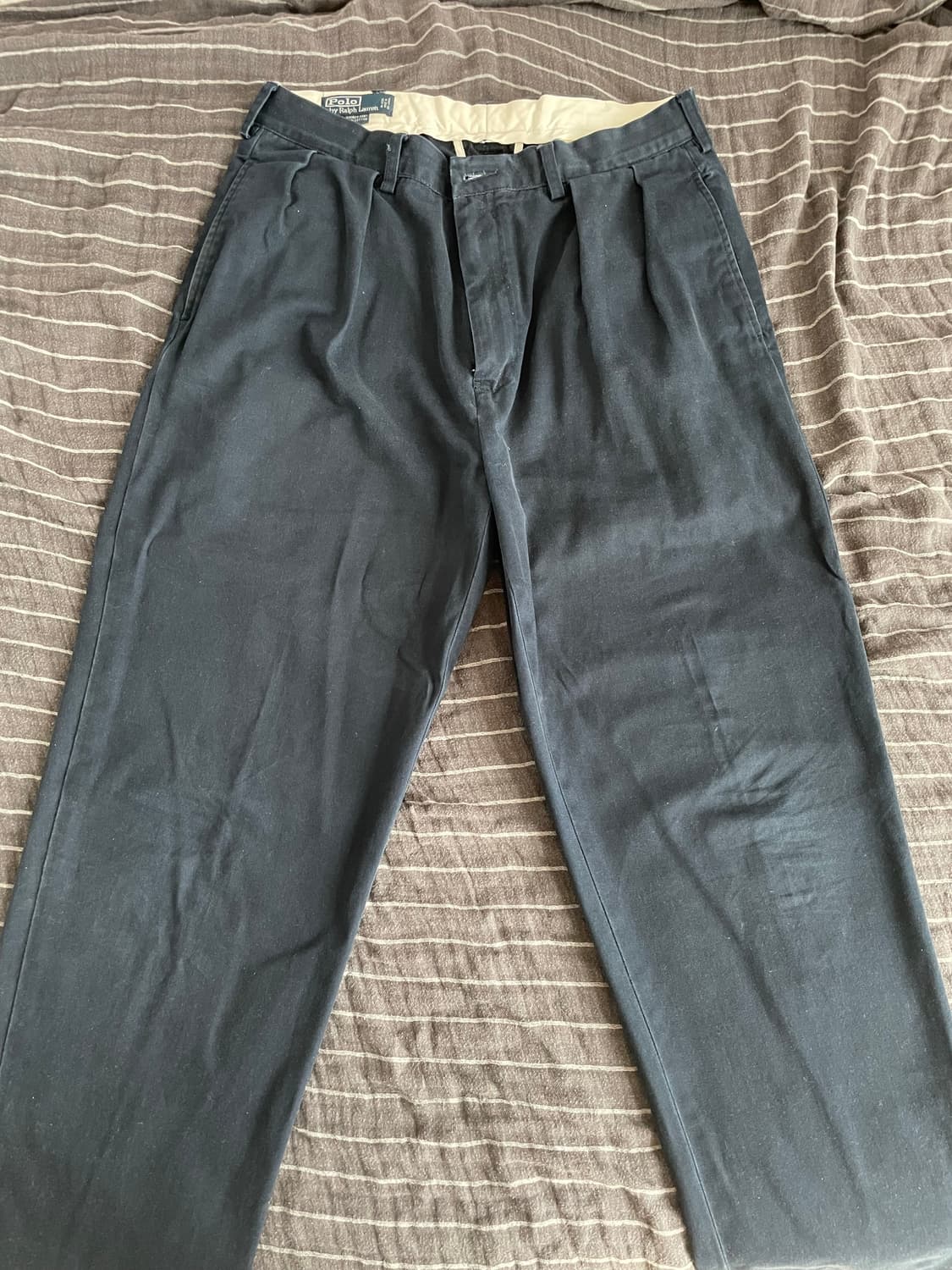 (32) 90s 폴로 앤드류 Andrew 치노 팬츠 네이비 상품이미지2