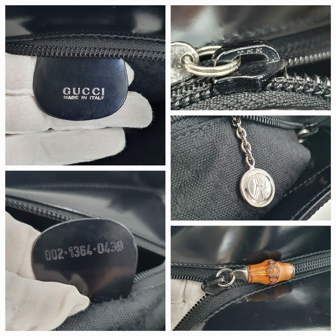 구찌 뱀부 블랙 퀄팅 캔버스 투웨이 토트백 숄더백 상품이미지4