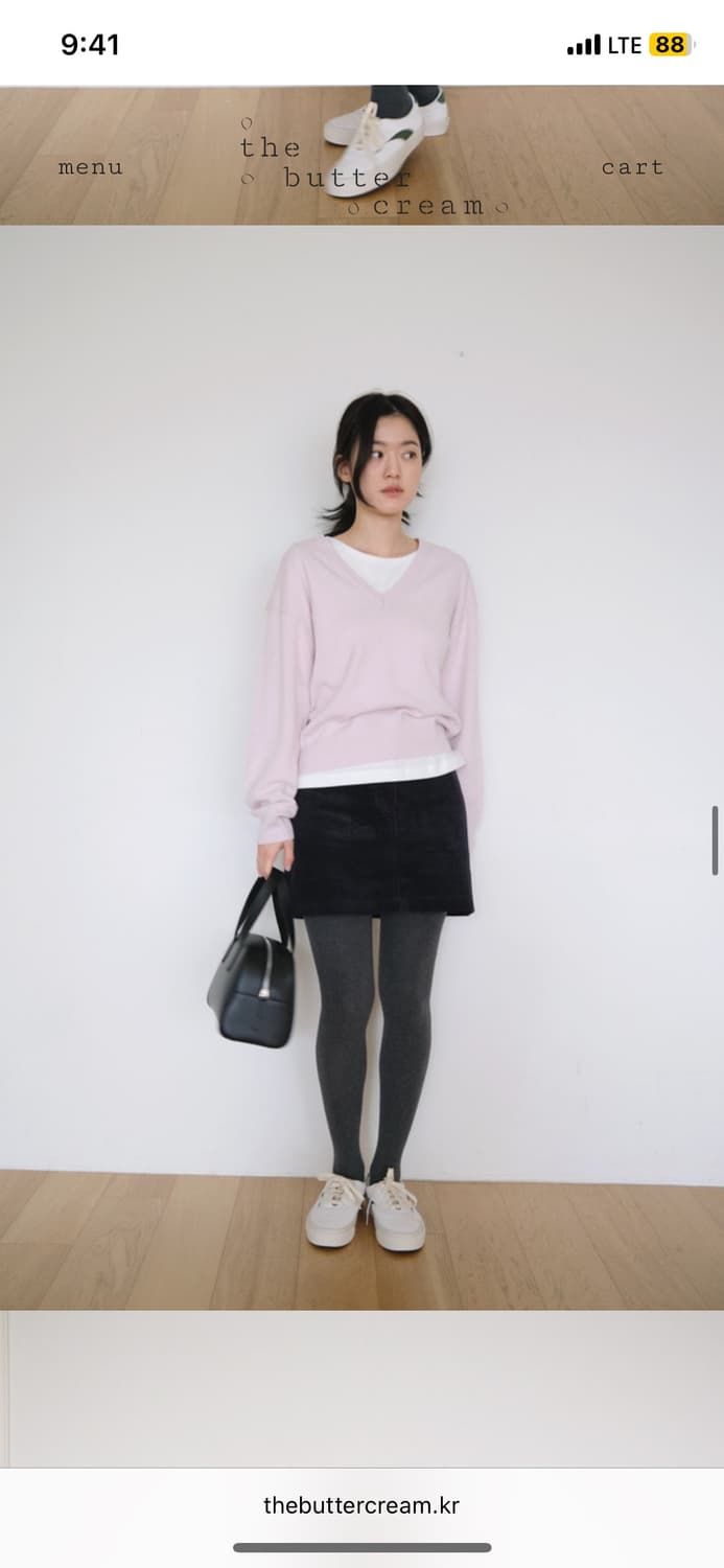 더버터크림 [SLOCO] Jenna v neck cashmere knit 상품이미지1