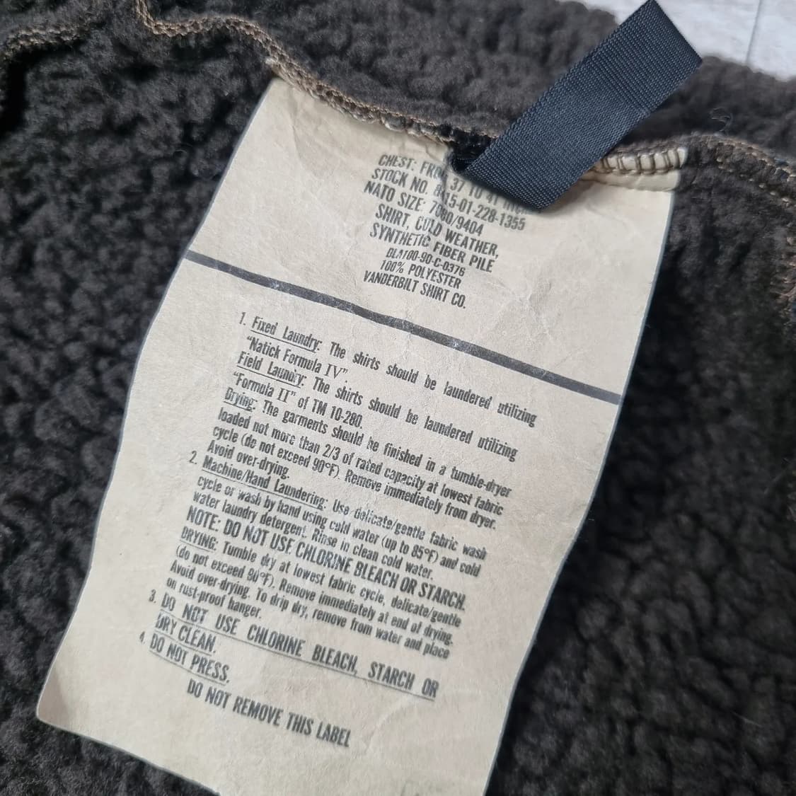 오리지널 밀리터리 미군 베어자켓 후리스 M 상품이미지3