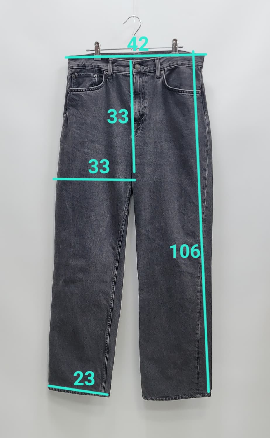 COS 코스 스트레이트 레거 블랙진 청바지 / 공용 30 워시드 블랙
 상품이미지9