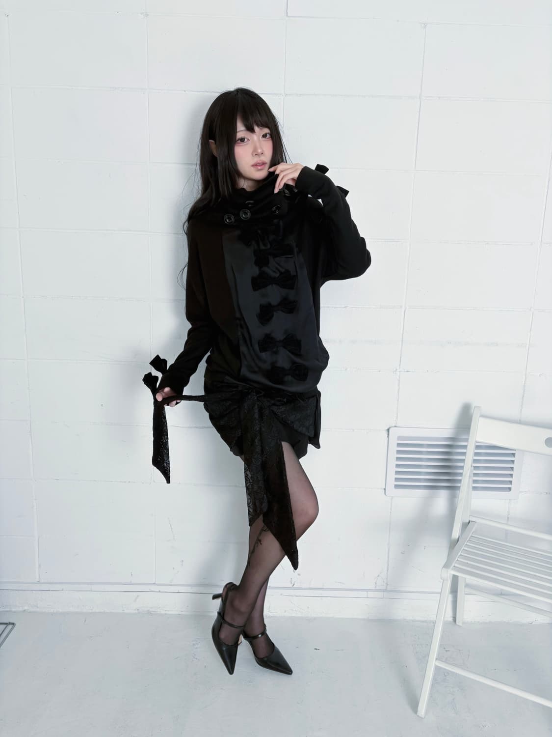 Custom🐾Lace RiBBon chiffon skirtpants 상품이미지10