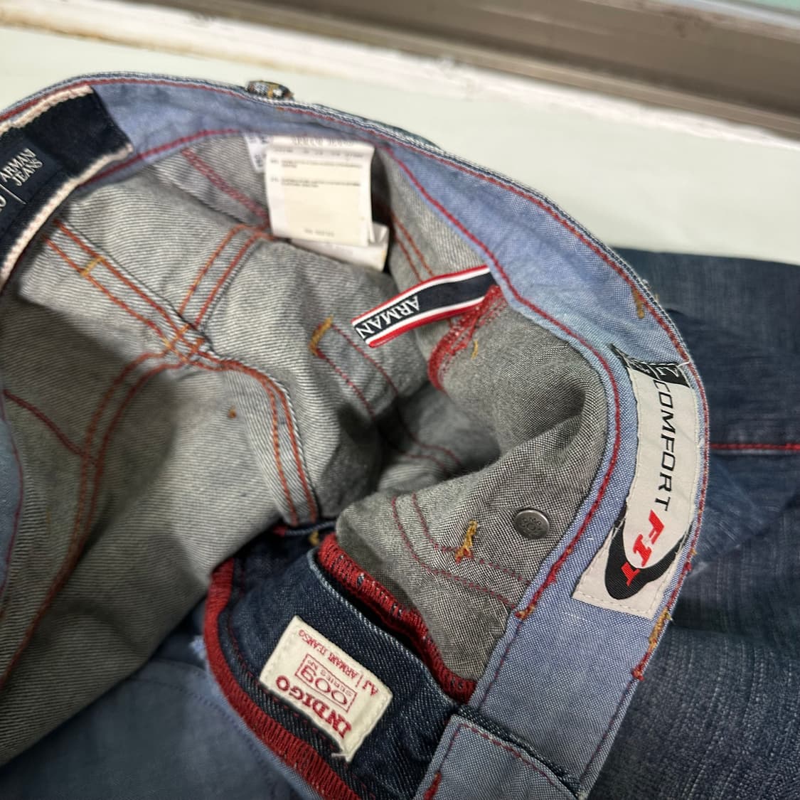 L 33 알마니 진스 스트레이트핏 중청워시드 데님팬츠 상품이미지7