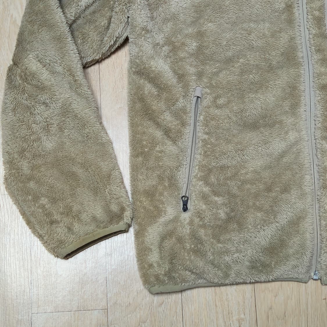 L)유니클로 베이지 보아 후리스 집업 자켓 상품이미지3