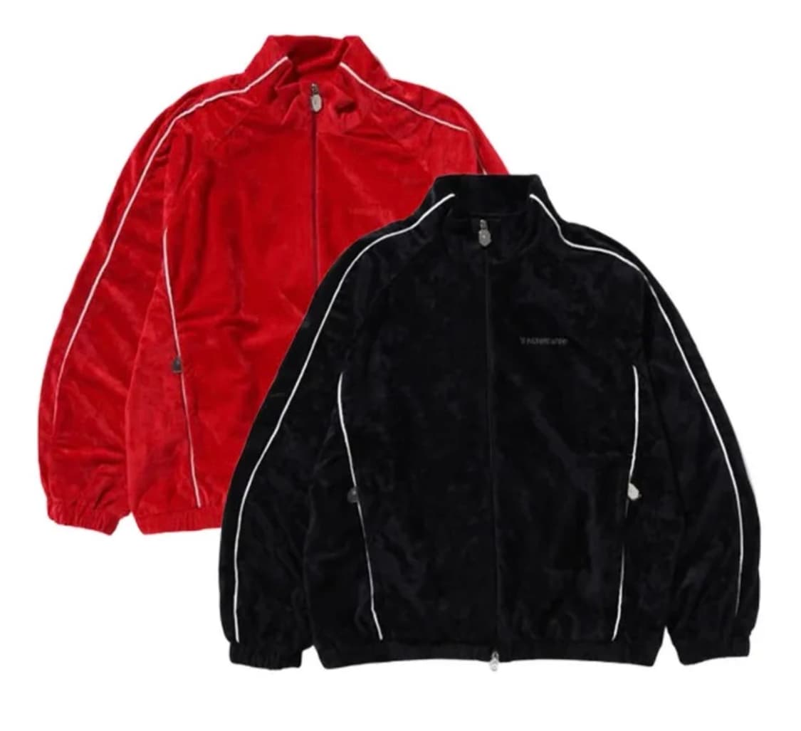 베이프 로고 벨벳 릴렉스핏 트랙 자켓 상품이미지1