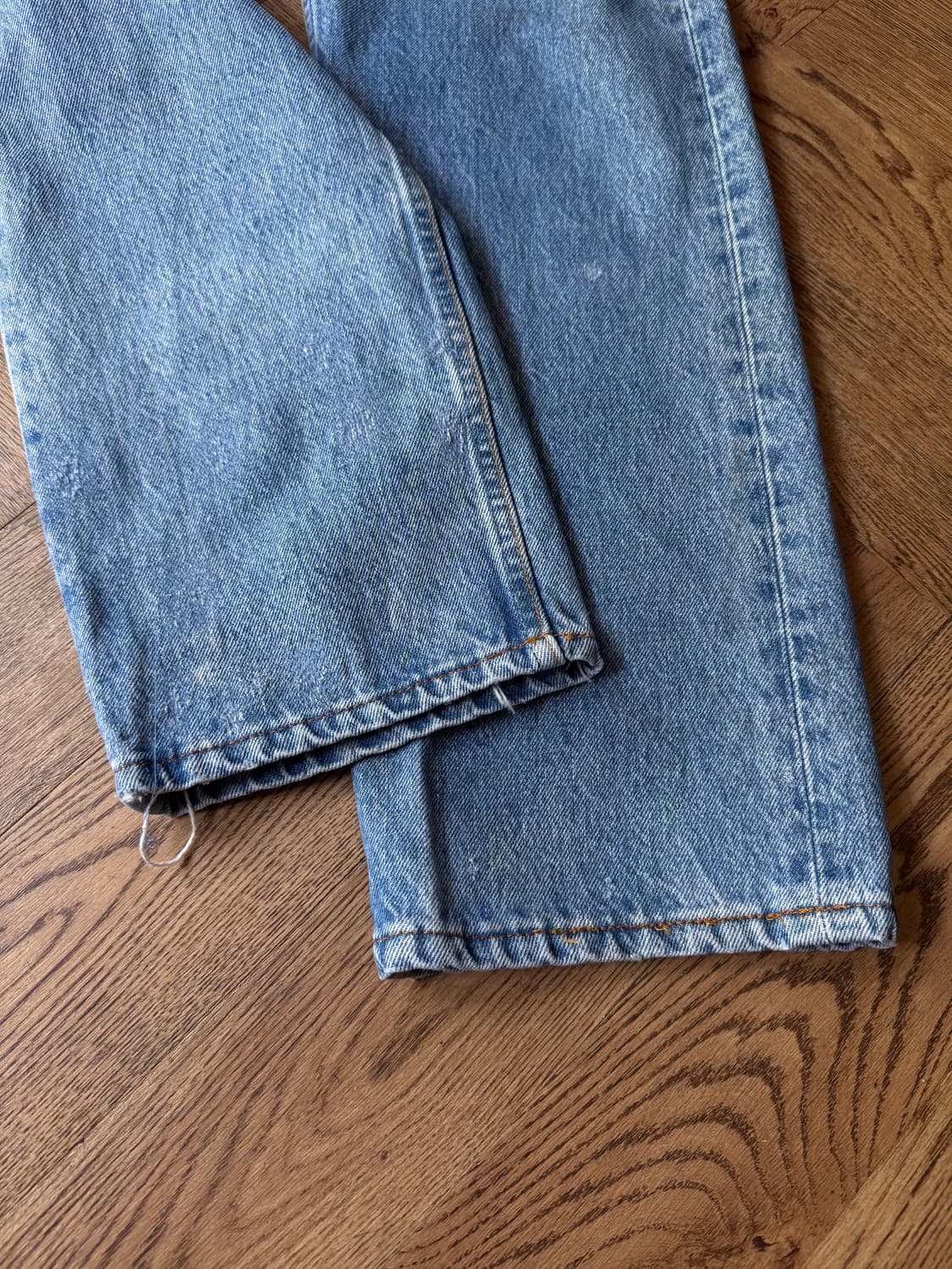 [33]90's 리바이스 Made In USA 501 리페어드 데님 팬츠 상품이미지5