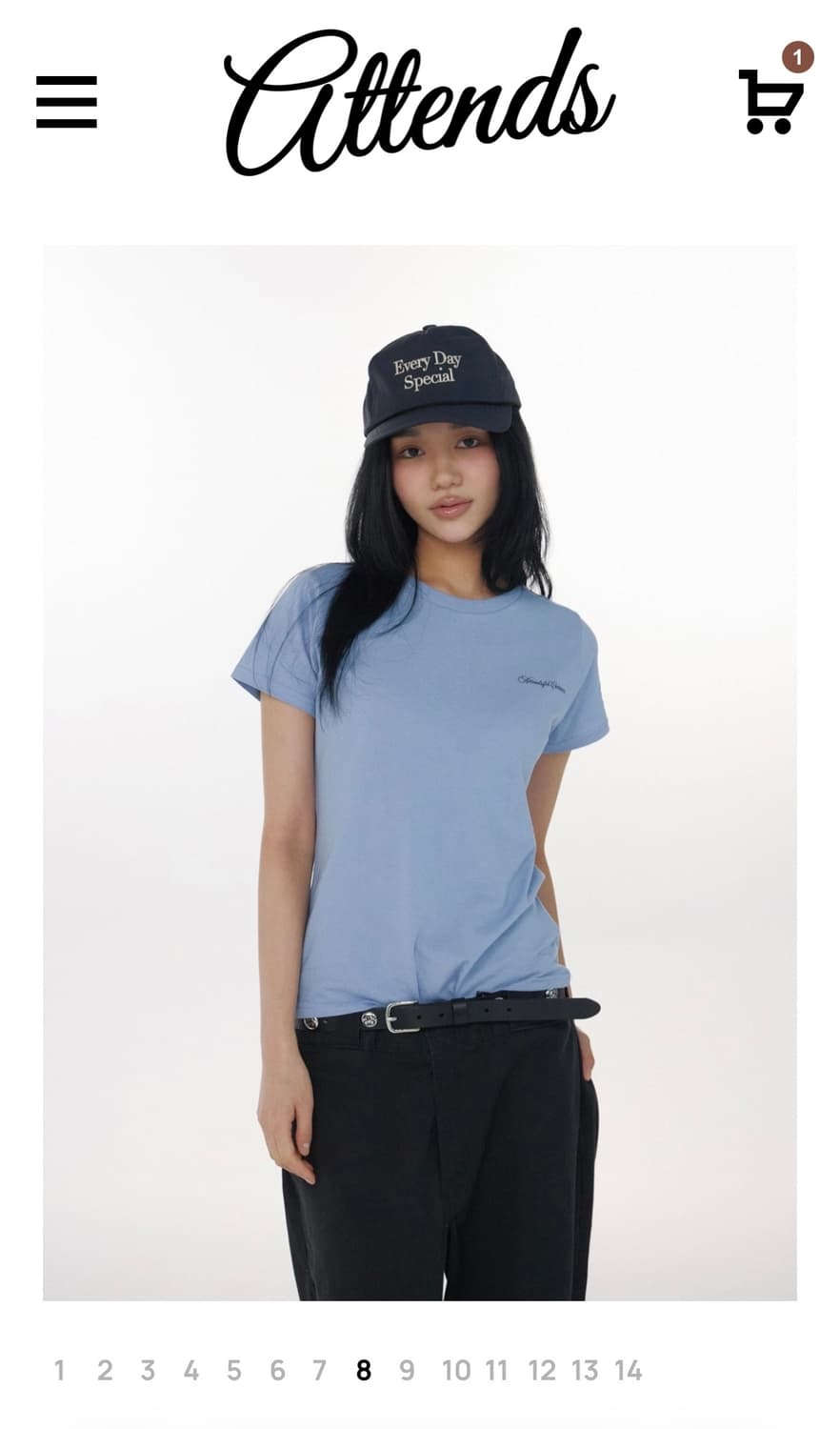 Attends for cuteness tee (Sky blue) 상품이미지1