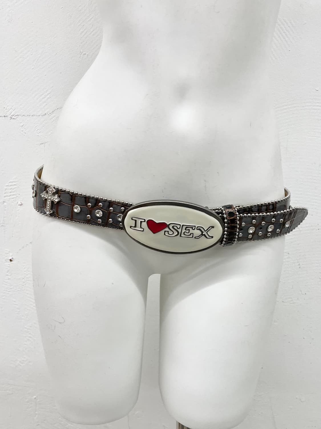 y2k 갸루 레터링 큐빅 버클 벨트 상품이미지1