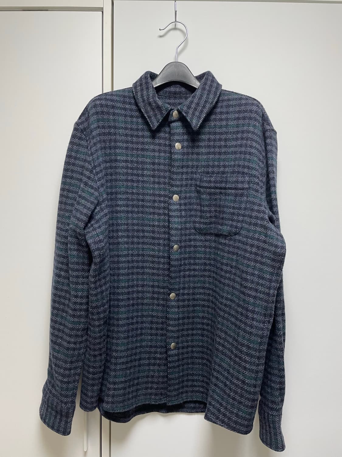 A.P.C. Trek 오버 체크 셔츠 M 다크 네이비 상품이미지6