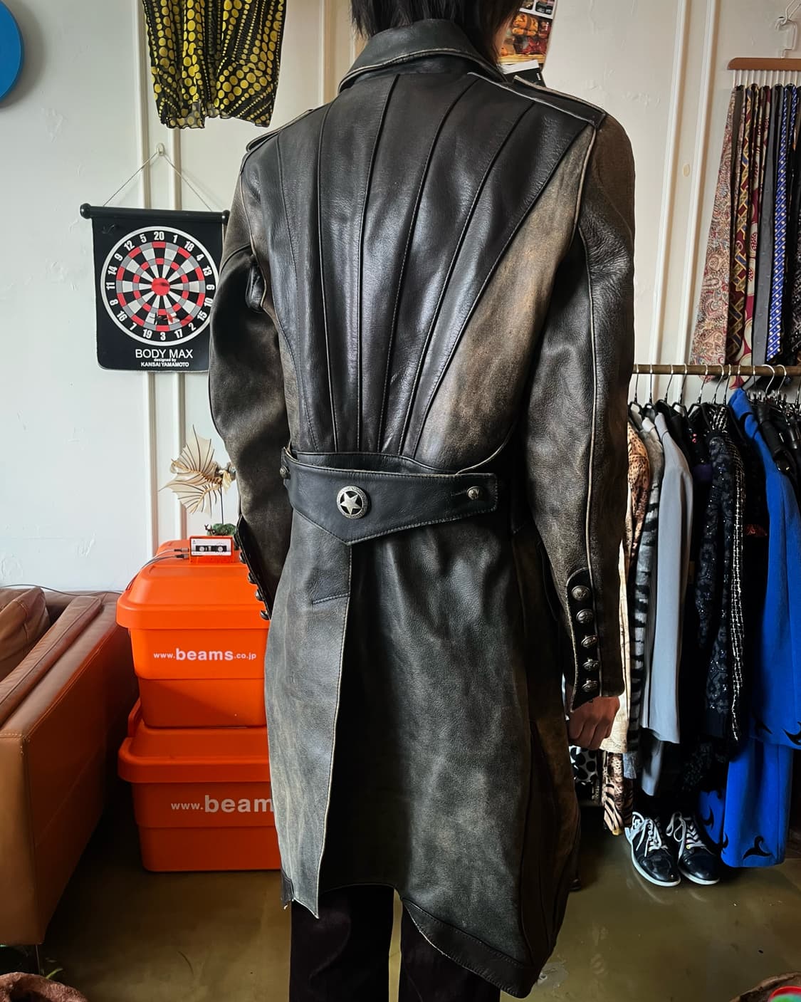 Gothic Cowhide Leather Napoleon Coat 상품이미지3