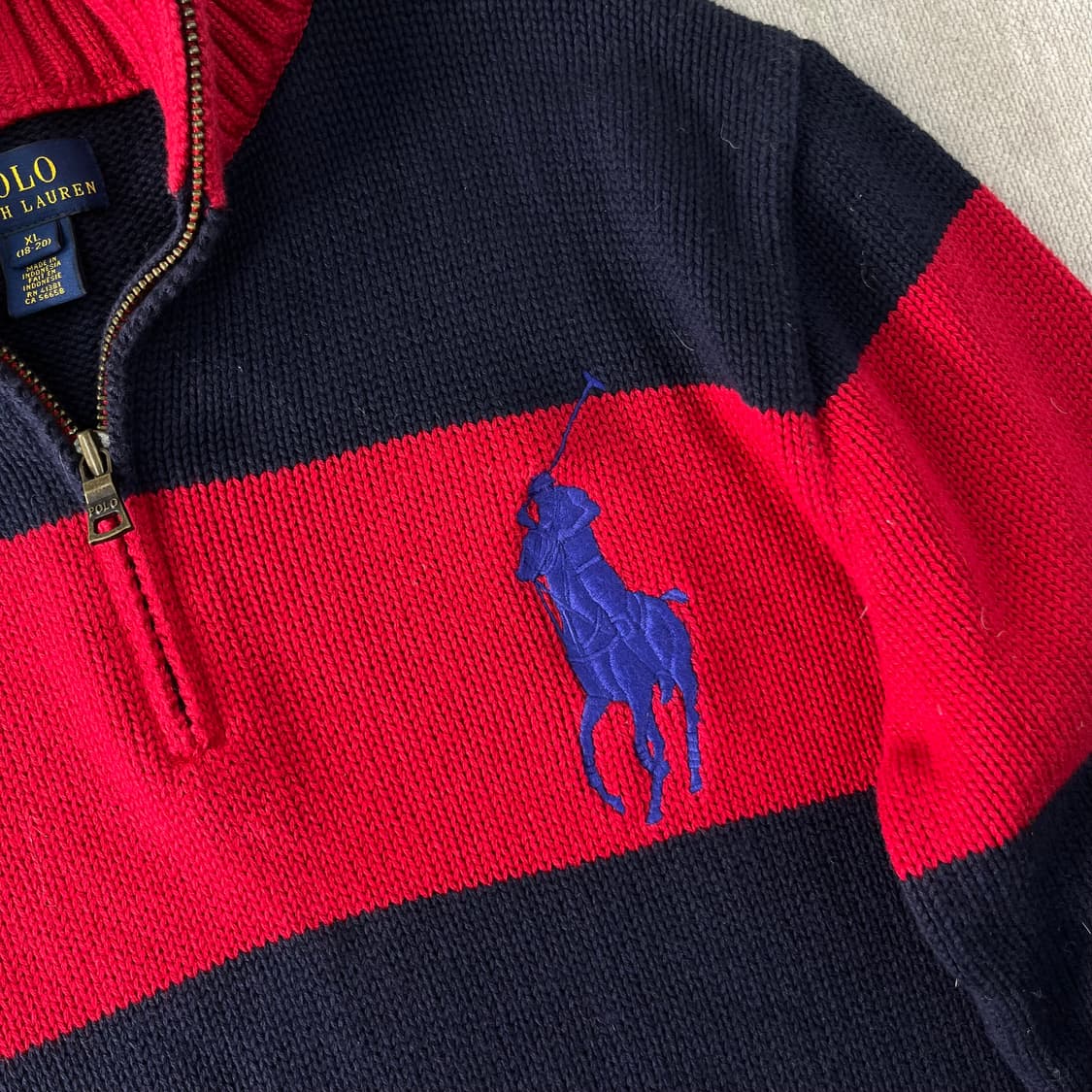 95 폴로랄프로렌 빅포니 반집업 니트 상품이미지2
