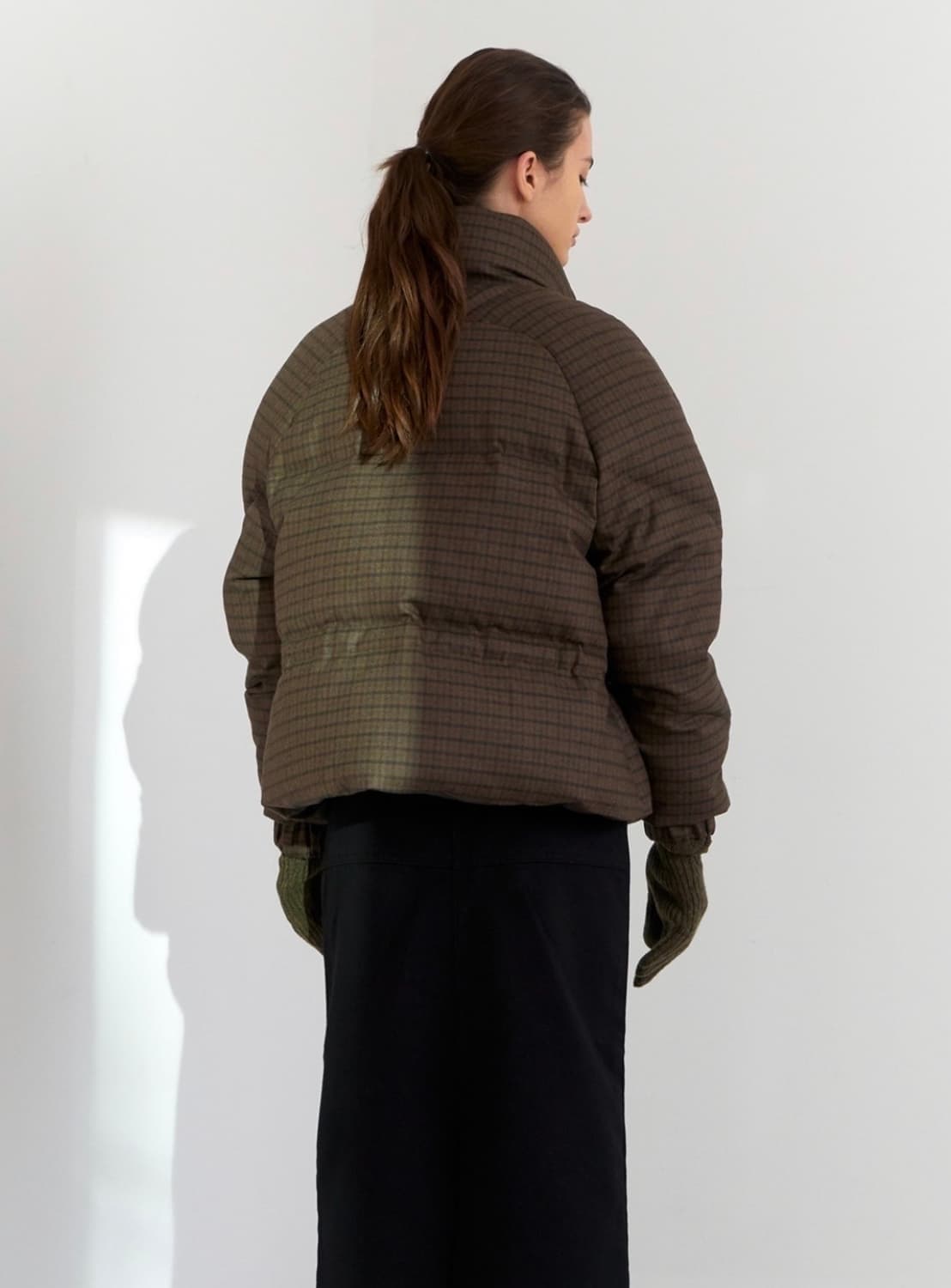 낫띵리튼 nothing written 체크 패턴 구스다운 패딩 상품이미지4