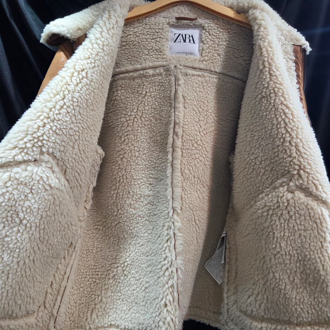 자라 ZARA 무스탕 자켓 브라운 상품이미지4