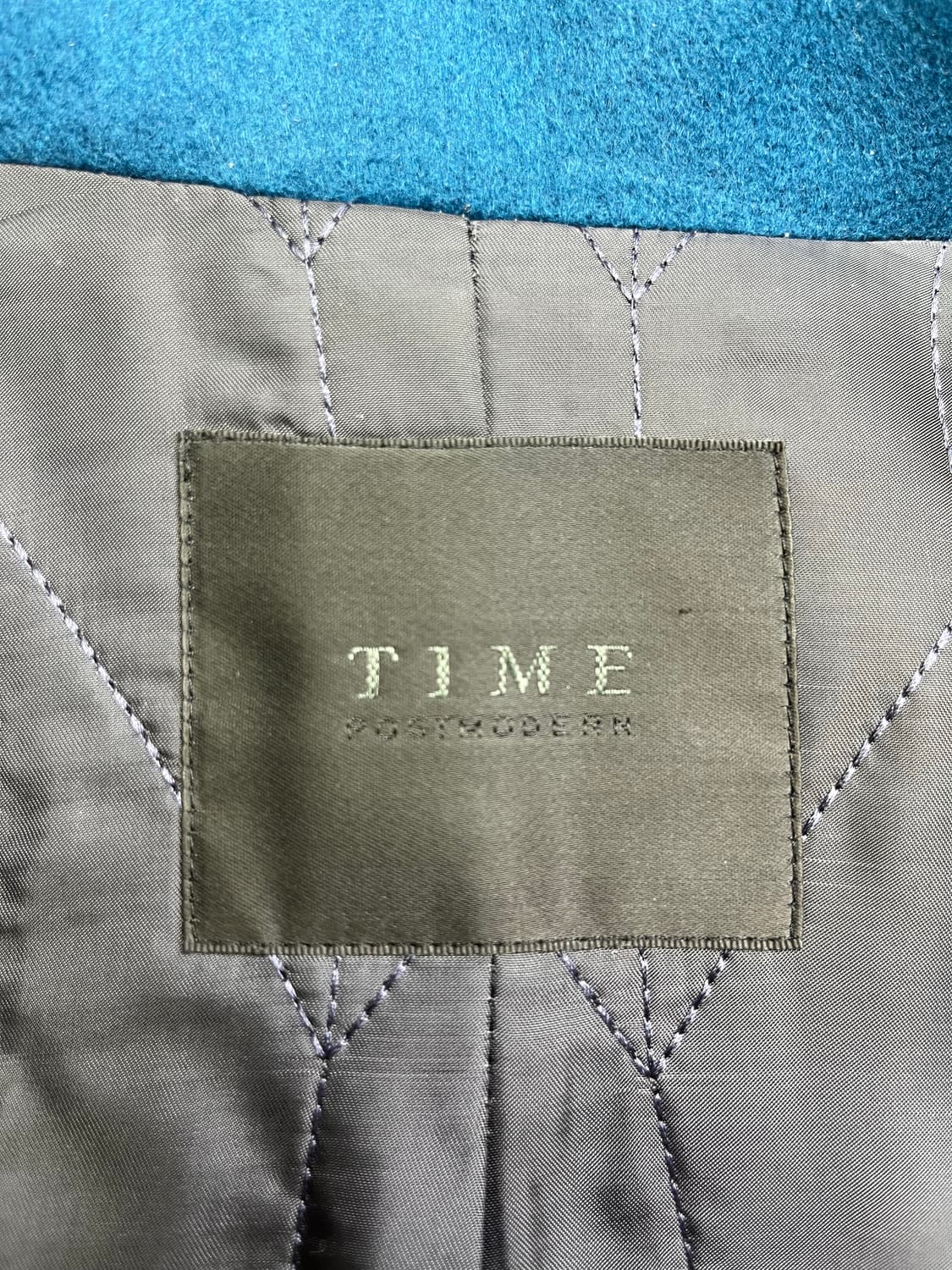 타임옴므 피콕그린 캐시미어 세미오버핏 핸드메이드 코트 95사이즈 상품이미지5