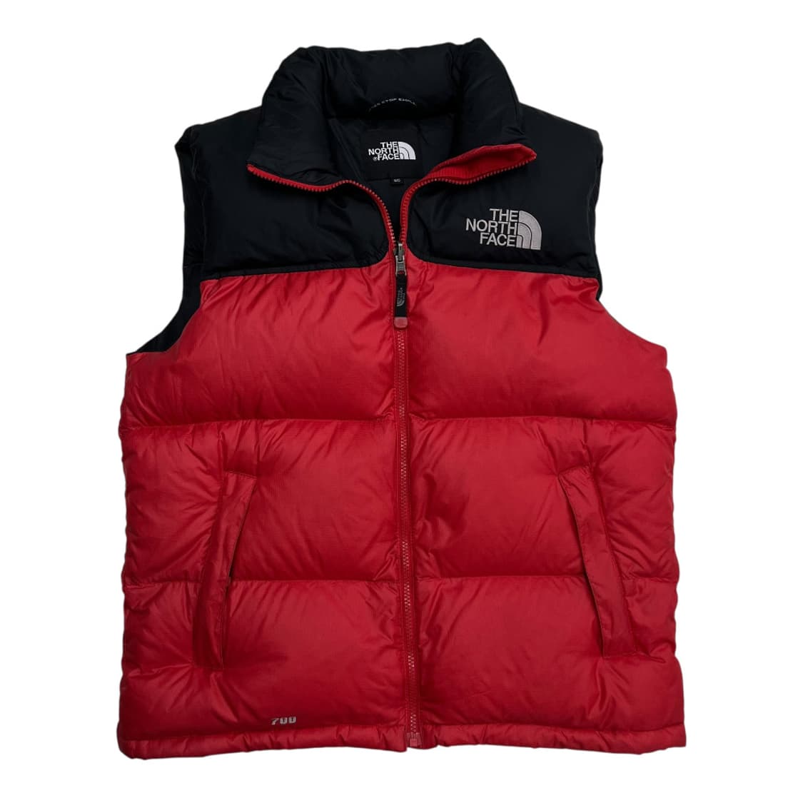 노스페이스 700 블랙 배색 레드 패딩조끼 95 상품이미지3