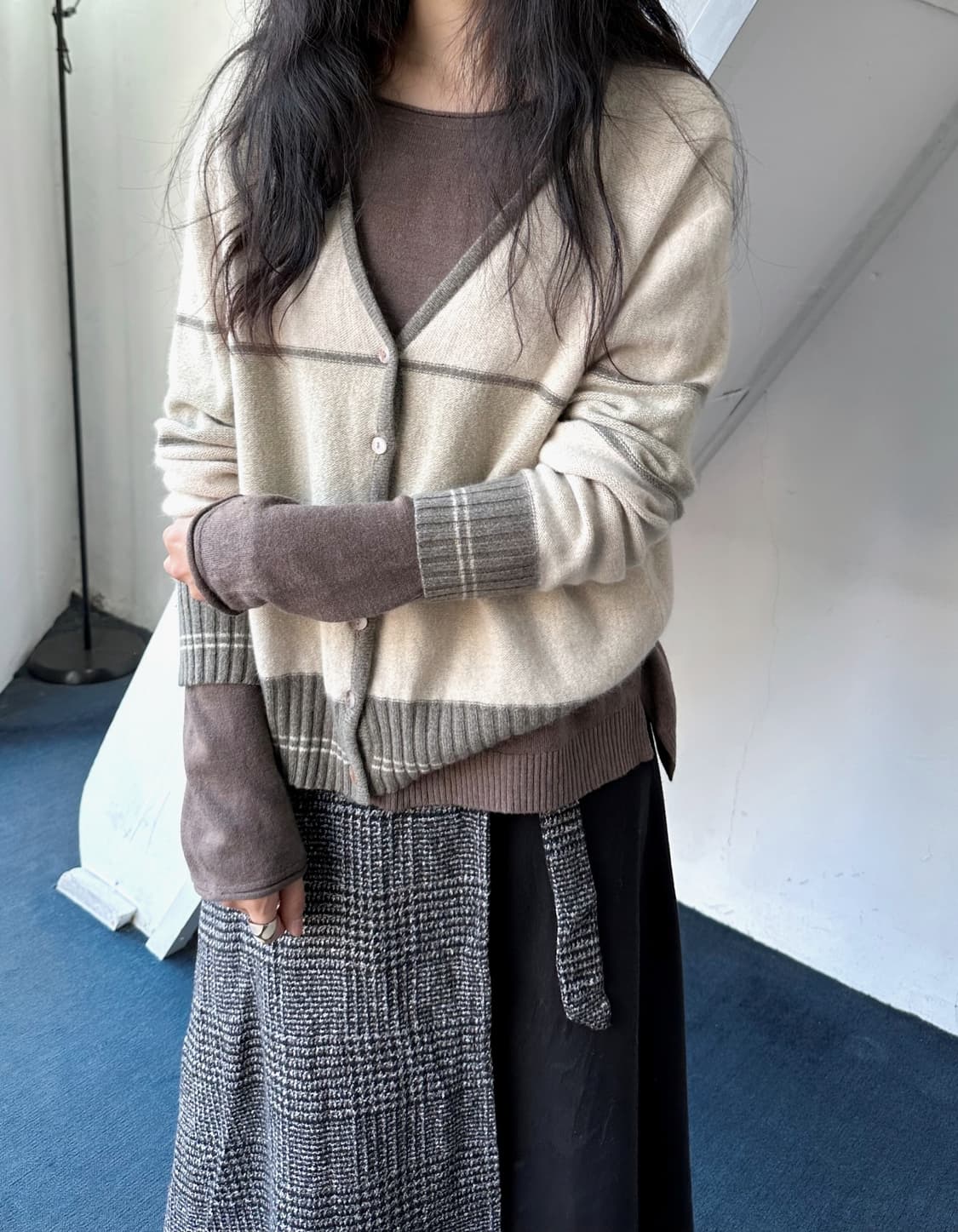 High gauge roll design stretched knit to 상품이미지10