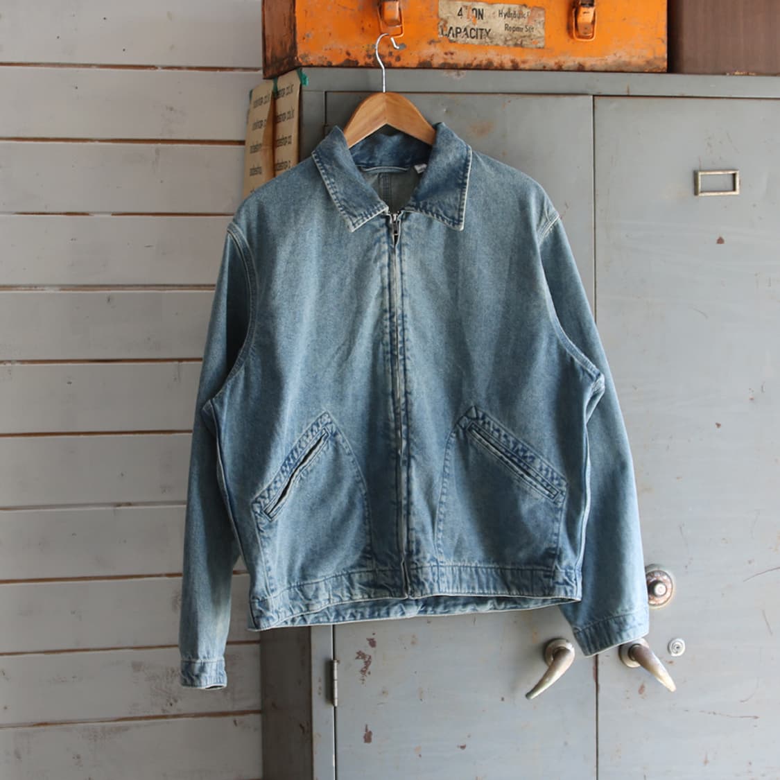 (착용컷) GU 데님 집업 자켓 (남성용 103) 상품이미지1