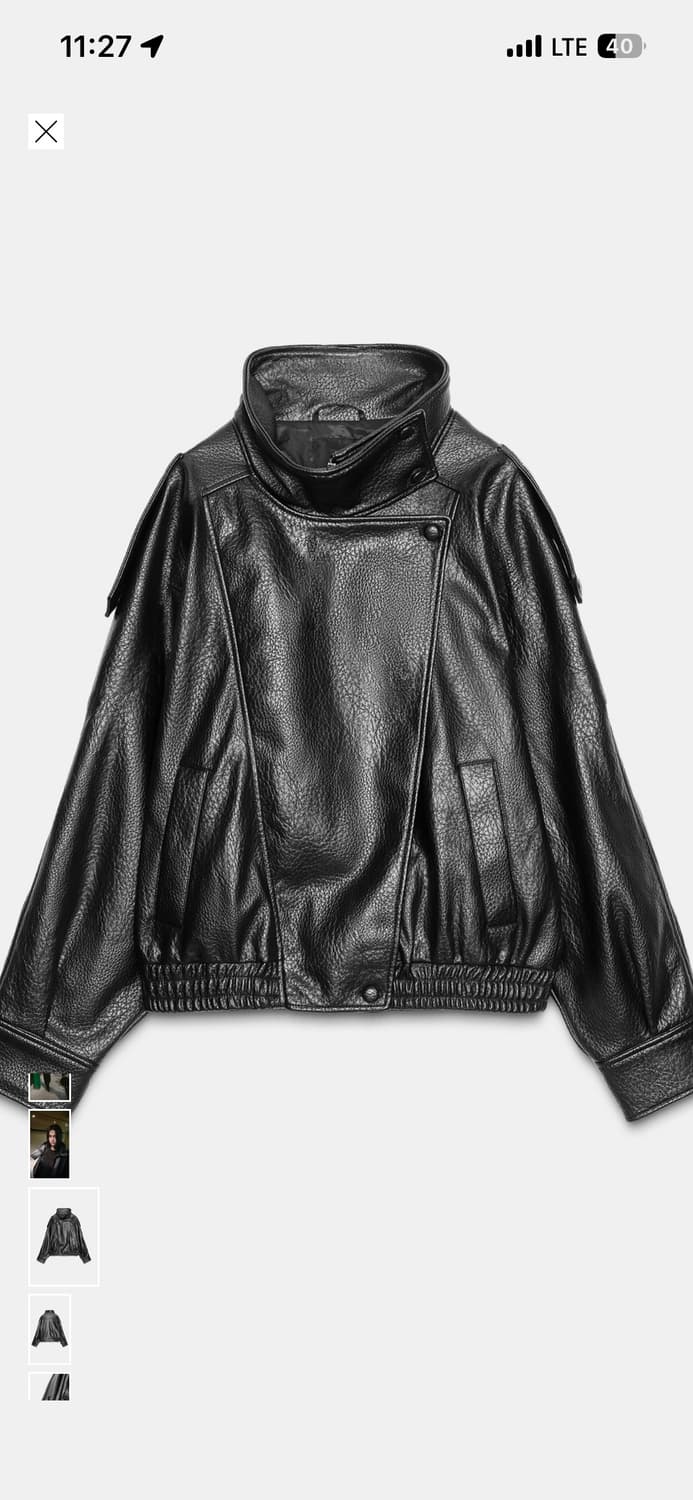 Zara 페이크 레더 점퍼 m사이즈 상품이미지1