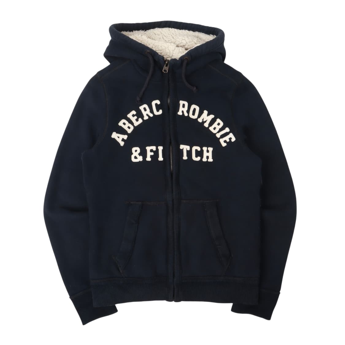 아베크롬비 아치로고 쉐르파 네이비 후드집업 상품이미지1