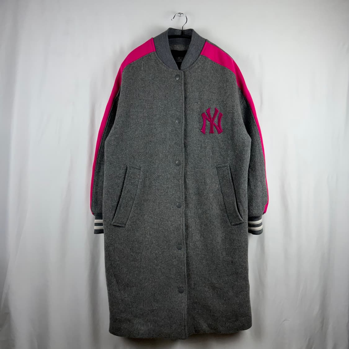 (무료배송)XS) MLB 뉴욕양키스 오버핏 울 바시티 코트 자켓 상품이미지2