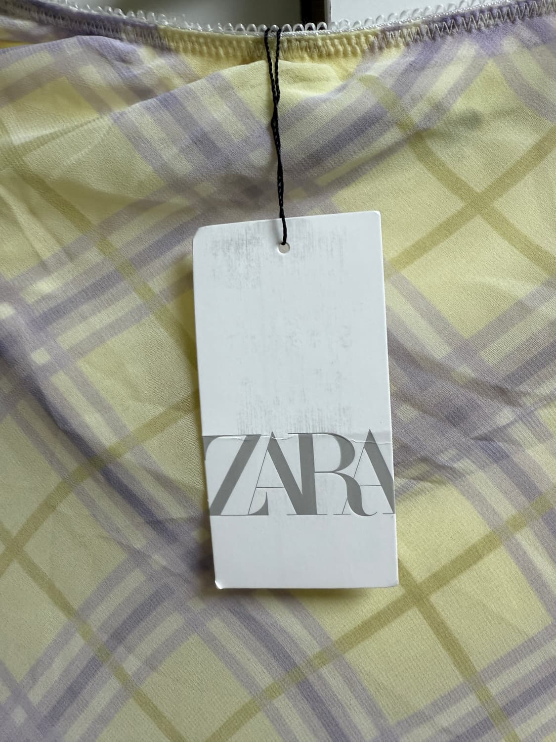 [택o 새상품] 자라 프릴 언밸런스 체크 패턴 스커트 S 상품이미지3