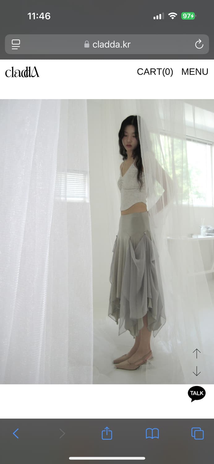 [CLaddA] chiffon flutter skirt, grayish 상품이미지1