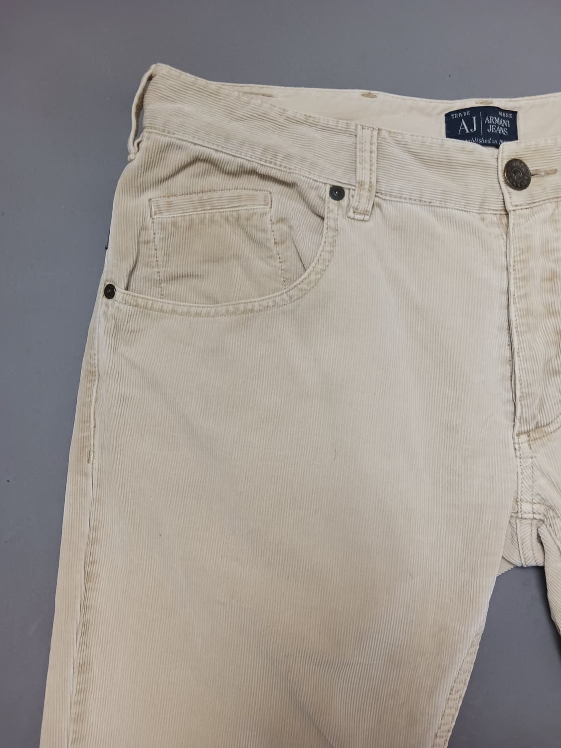 [33] 아르마니 진스 아이보리 J23 슬림핏 코듀로이 팬츠 상품이미지2