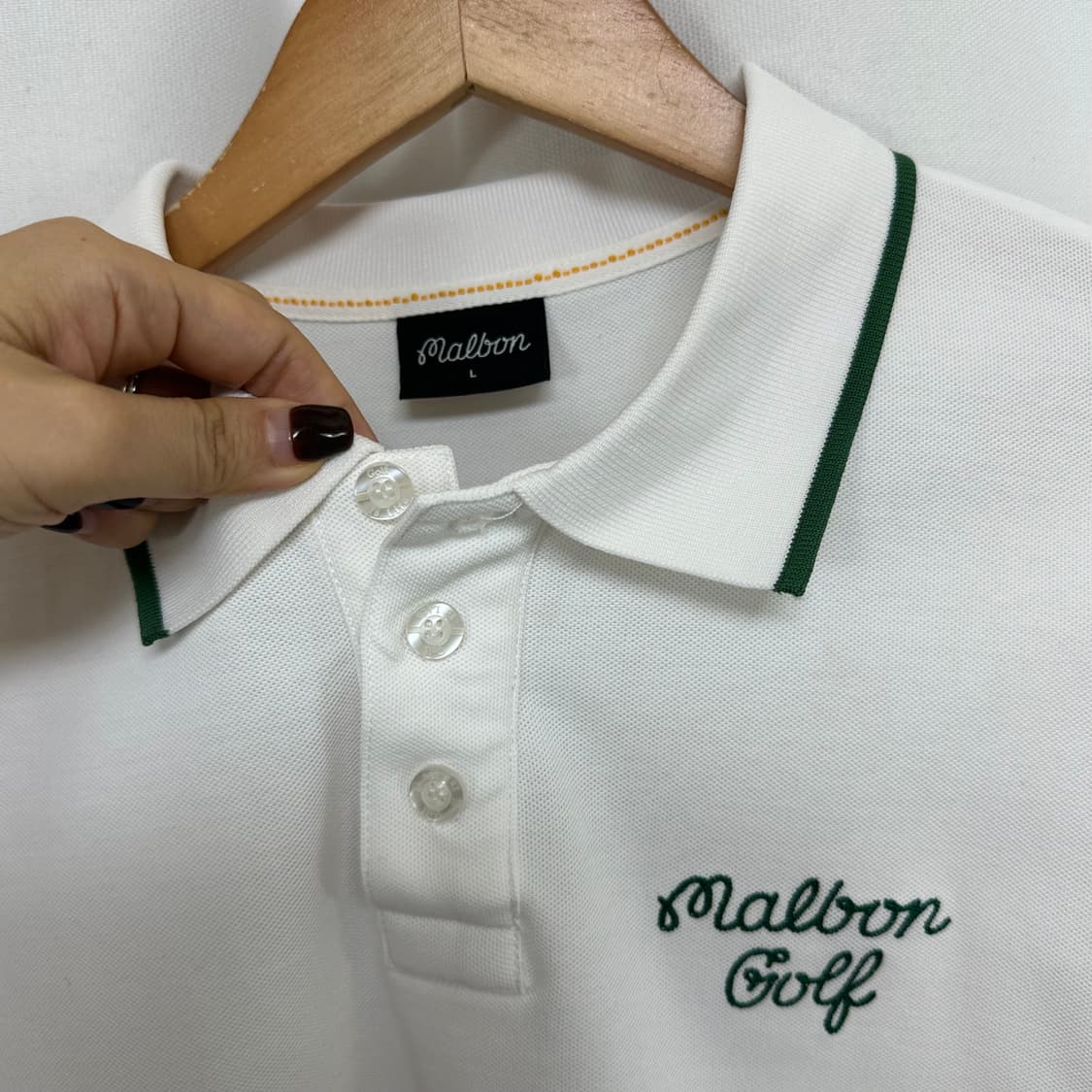   말본 남자 골프 카라 반팔티 화이트 100 L  상품이미지4