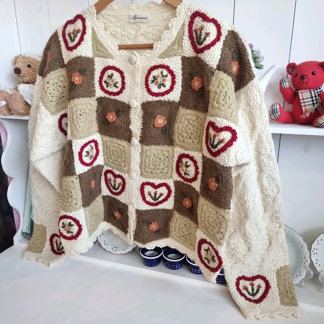 핸드메이드 패치워크 니트 가디건 상품이미지4