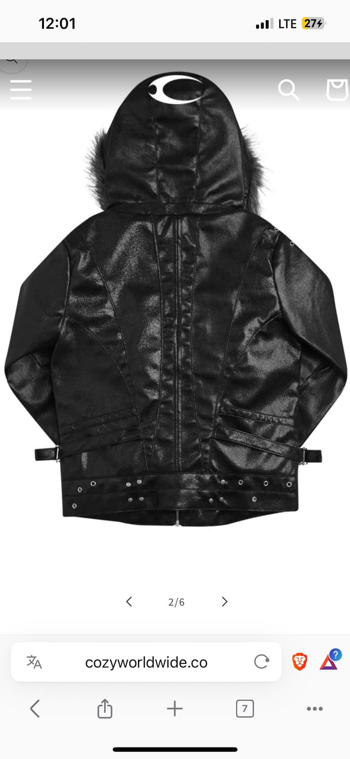 cozy 레더 퍼 후드 자켓 상품이미지2