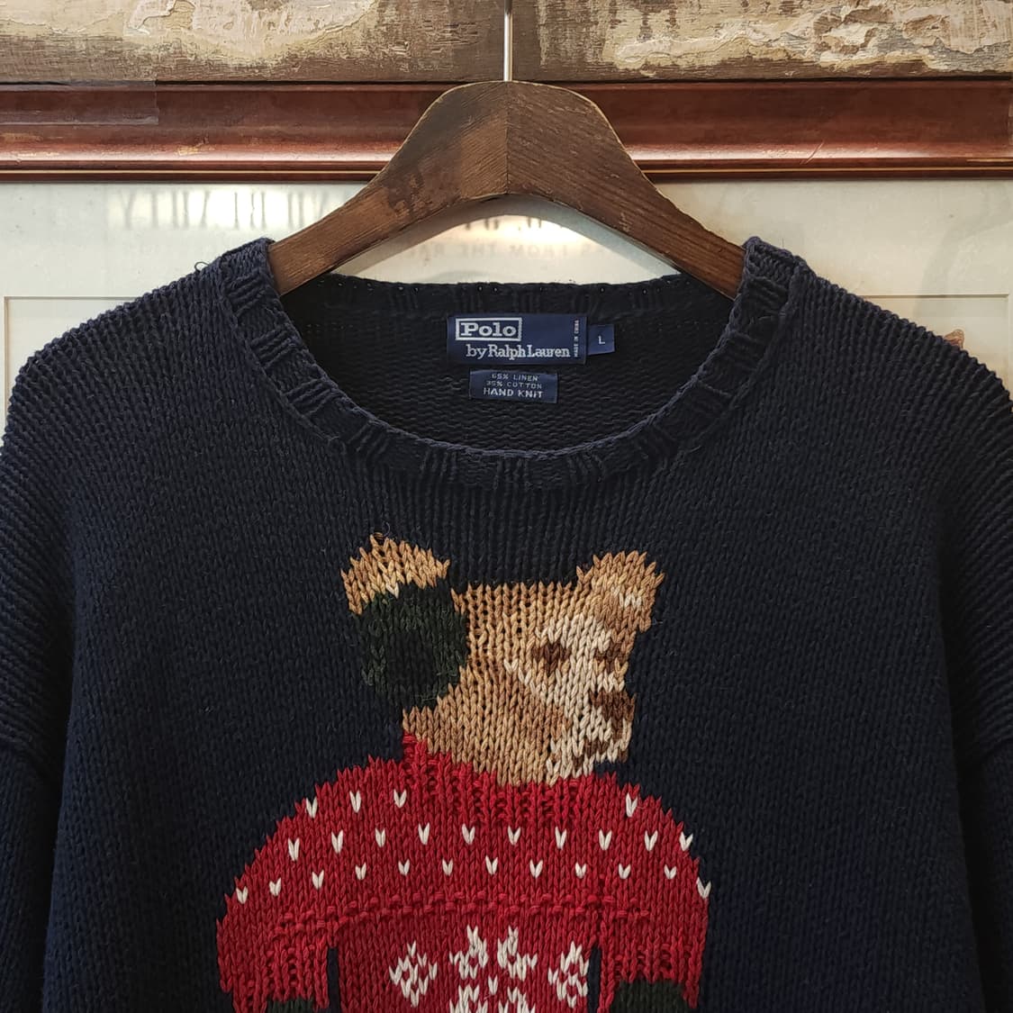 90s 폴로 랄프로렌 베어 핸드니트 L 상품이미지4