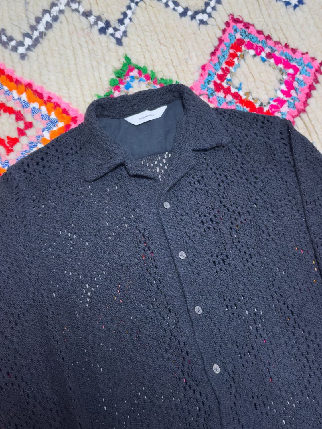 사스콰치패브릭스 코튼 레이스 오픈 카라 셔츠 상품이미지2