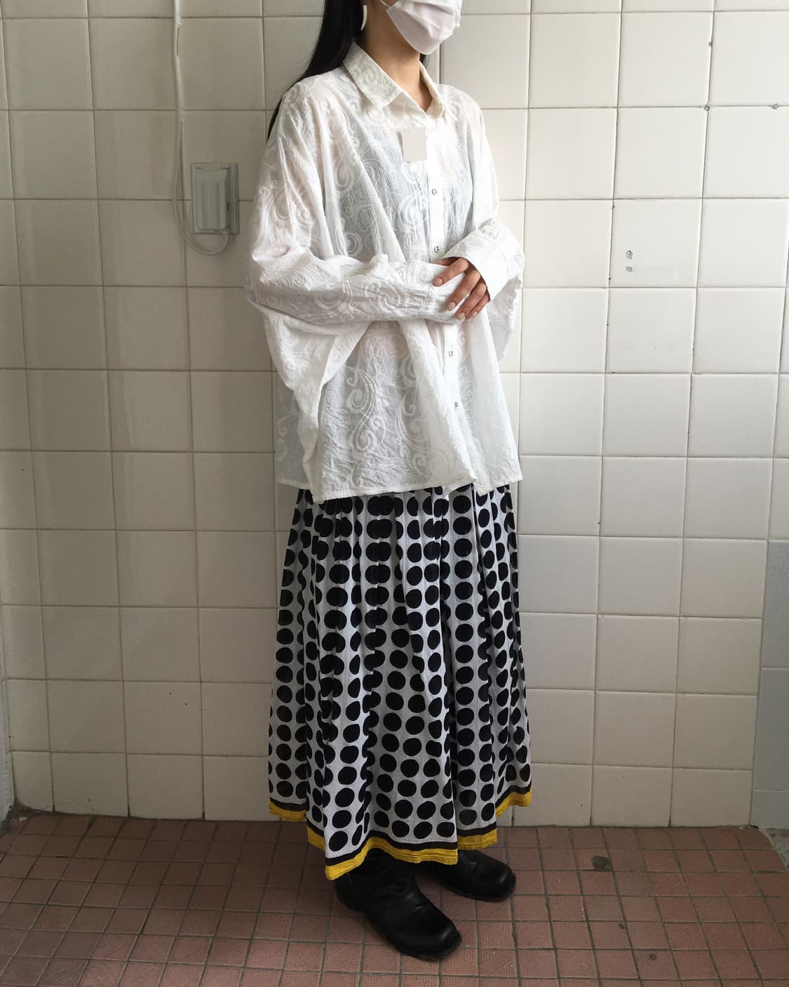 Dot pattern long skirt 상품이미지5