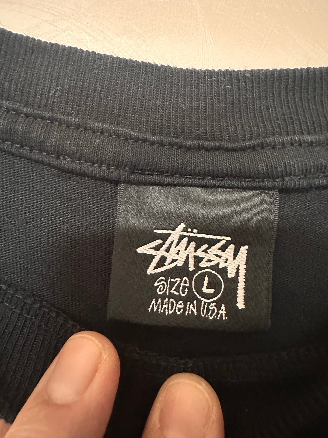 L) 스투시 x 아워레가시 서프맨 2 피그먼트 다이드 티셔츠 블랙 상품이미지5