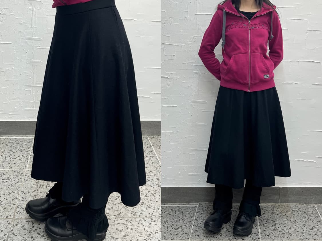 black wool midi skirt 상품이미지1
