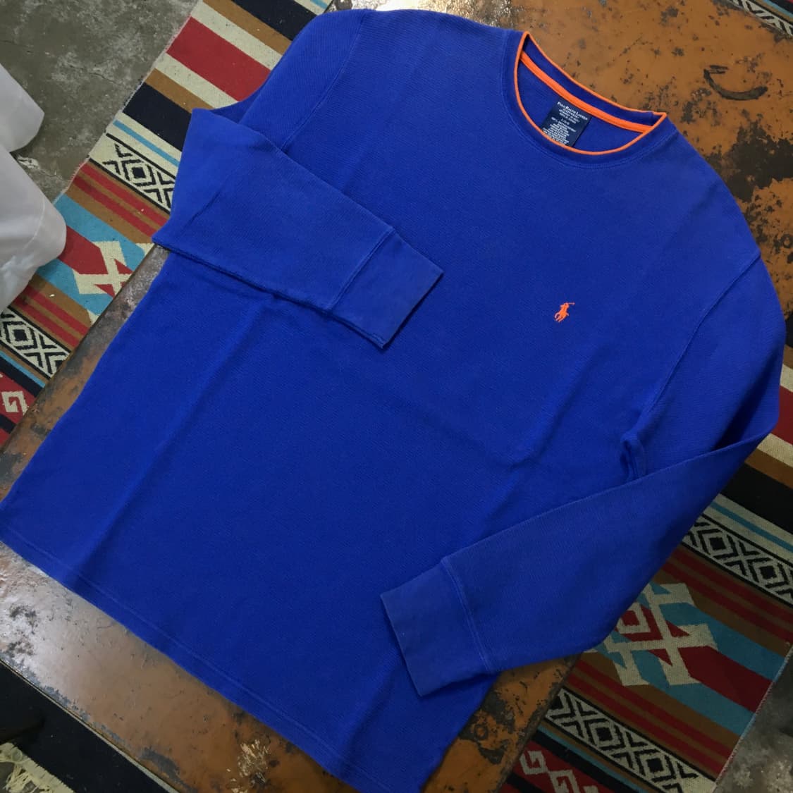 폴로랄프로렌 딥 블루 와플 롱 슬리브 남성 105 110 사이즈 상품이미지2