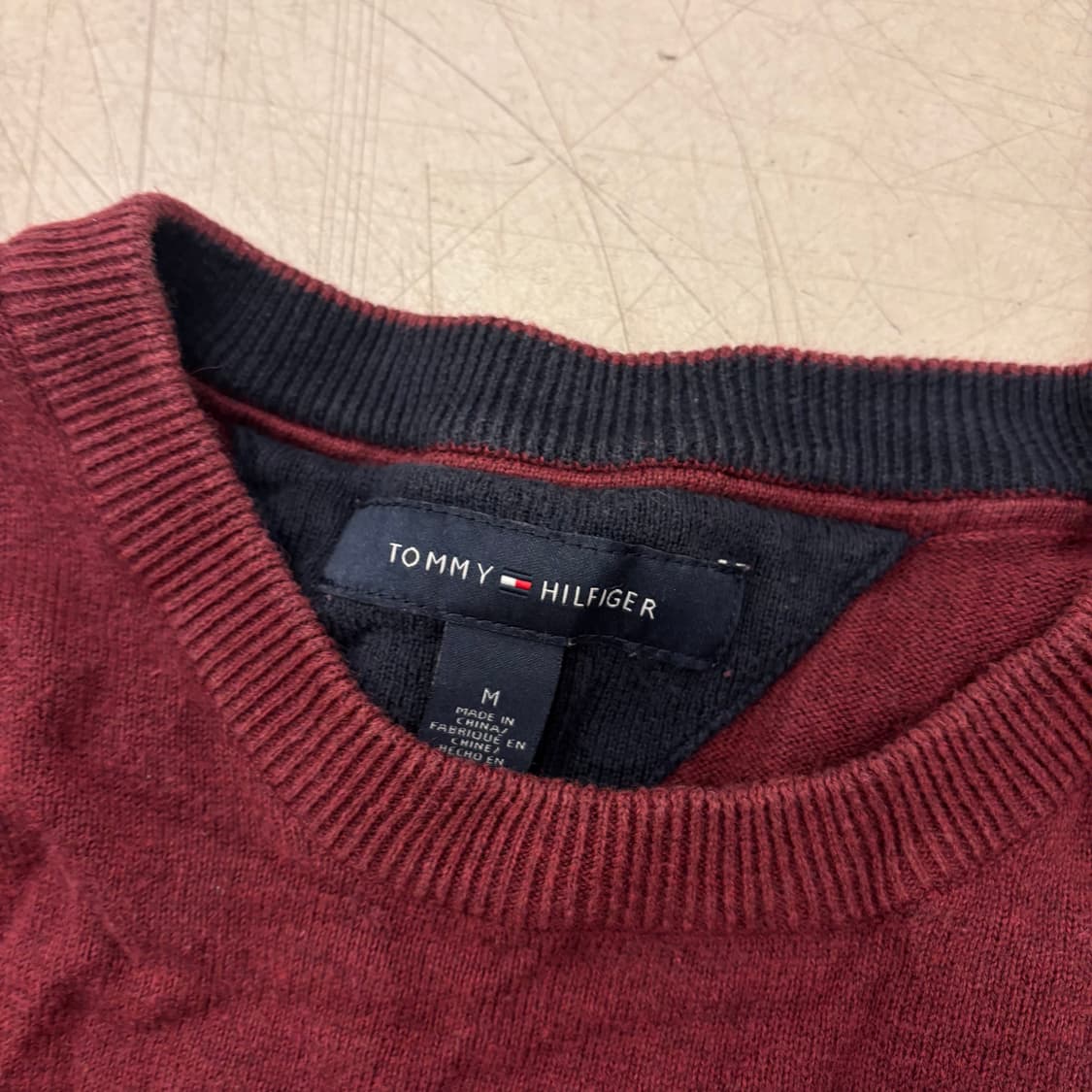 타미힐피거 버건디 스트라이프 니트 상품이미지3