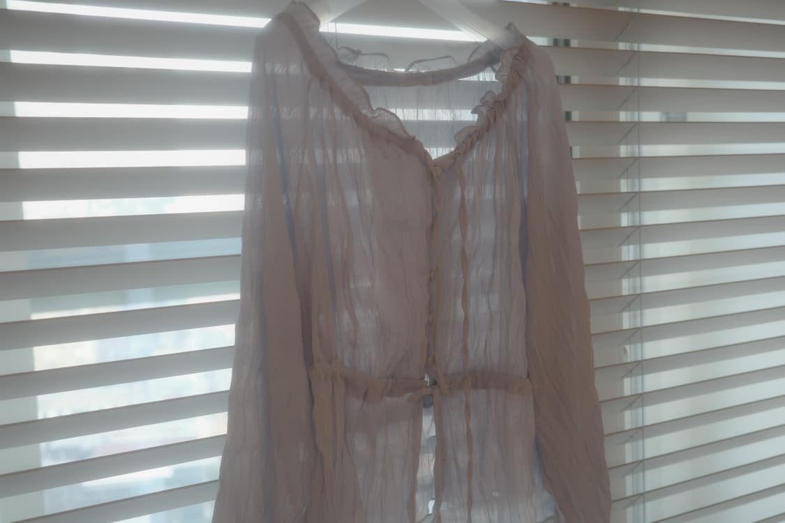 Vtg 셔링 쉬폰 블라우스 상품이미지2