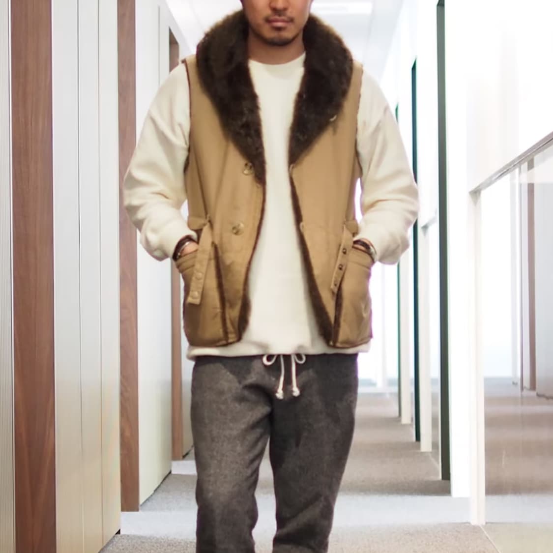 reversible shawl collar vest 상품이미지2