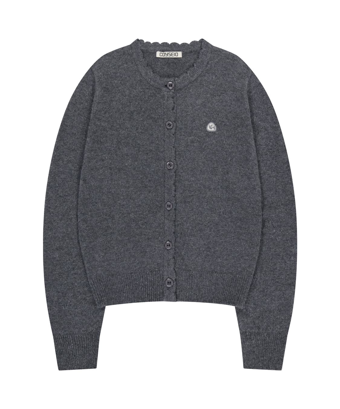 코이세이오 플라워 버튼 가디건 그레이 상품이미지1